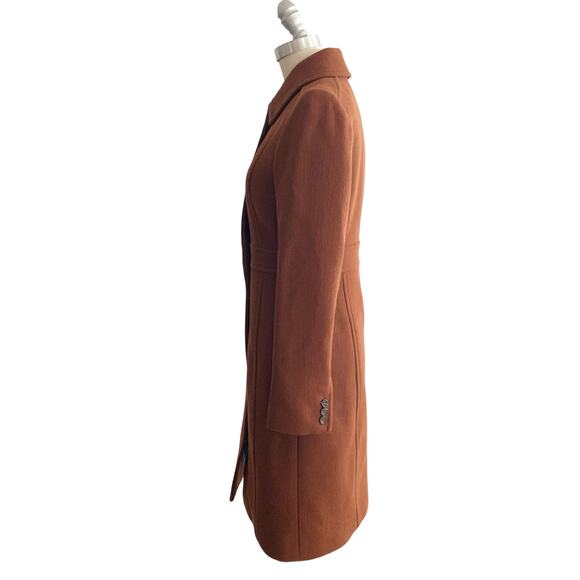 J Crew Lady Day Coat Redwood Size 2 Italian Wool Thinsulate Lined Rust Brown - Picture 2 of 7